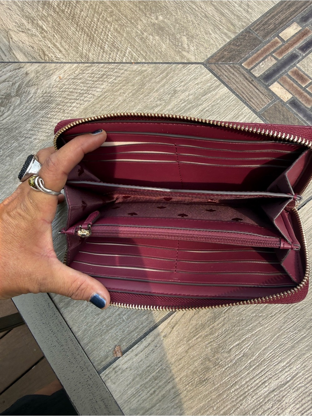 EUC Kate Spade Natalia Large Continental Quilted Leather Plum Large Wallet - Picture 12 of 15